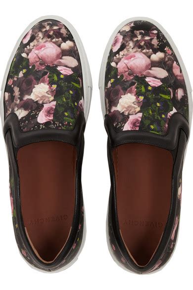 givenchy skate shoes in floral print and black leather|givenchy ladies sneakers.